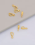24K Gold Vermeil Bails with Open Loop, Gold Plated Open Loop Bails, 925 Smooth Silver Connector Bails, Bail Charms, Jewelry Findings, VM35