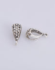 925 Sterling Silver Filigree Bails with Open Loop, Solid Open Loop Bails, Antique Silver Connector Filigree Bails, Jewelry Findings, M36