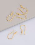 24K Gold Vermeil and 925 Silver Ear Wires, Silver Earring Hooks in Gold, Fancy Ear Wires, Earrings Making Supply, Jewelry Findings, M37/VM37