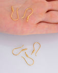 24K Gold Vermeil and 925 Silver Ear Wires, Silver Earring Hooks in Gold, Fancy Ear Wires, Earrings Making Supply, Jewelry Findings, M37/VM37