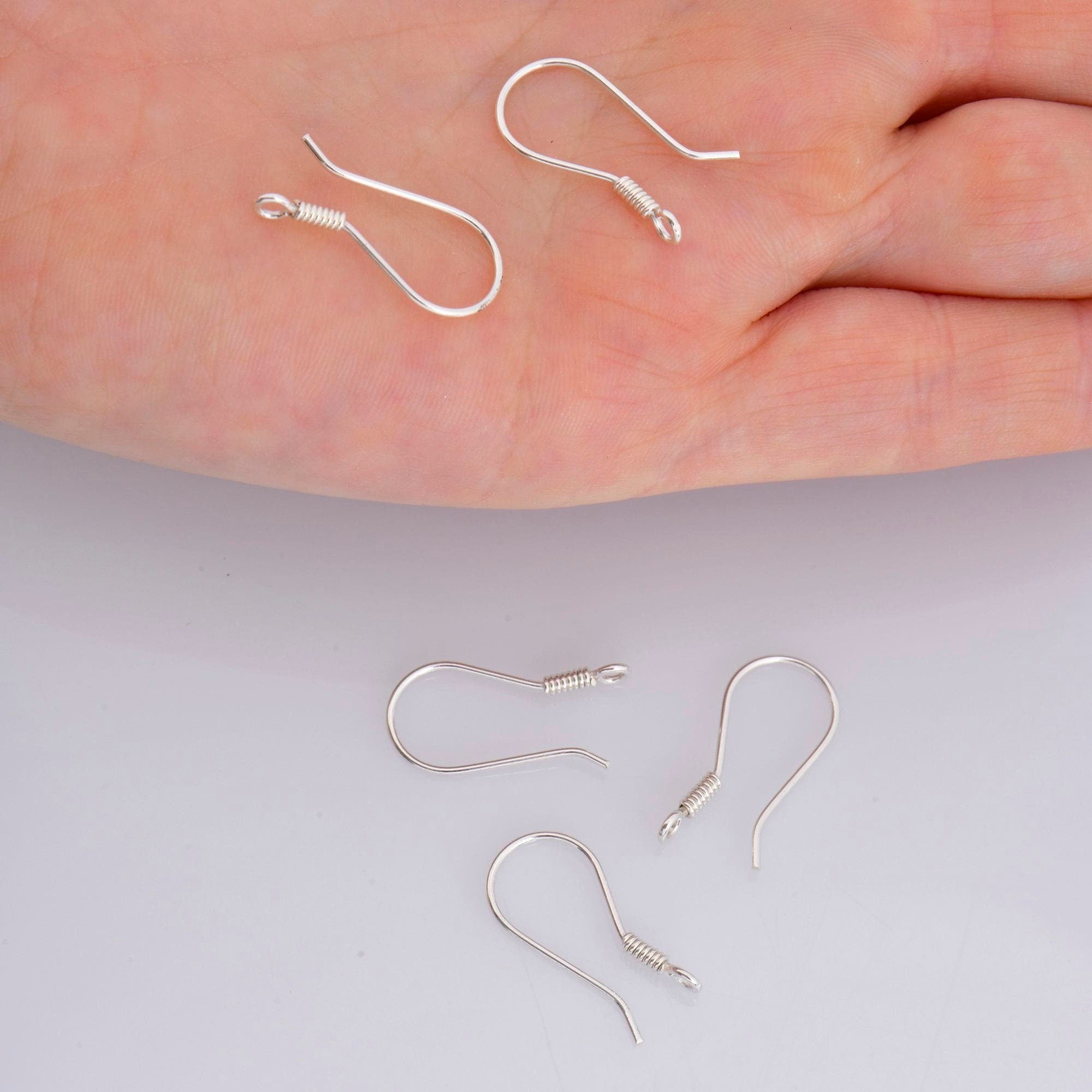 24K Gold Vermeil and 925 Silver Ear Wires, Silver Earring Hooks in Gold, Fancy Ear Wires, Earrings Making Supply, Jewelry Findings, M37/VM37