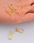 24K Gold Vermeil Ear Wires, 24K Gold Plated Earring Hooks, 925 Silver Ball Ear Wires, Earrings Making Supply, Jewelry Making Findings, VM38