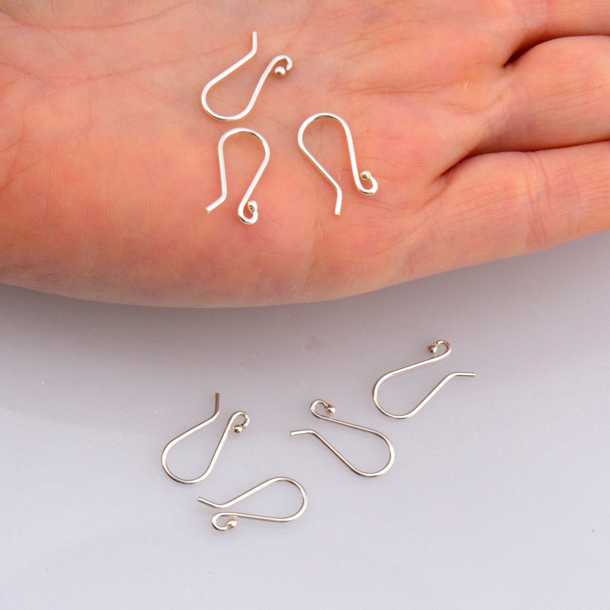 925 Sterling Silver Ear Wires, Solid Silver Earring Hooks, Silver Ball Ear Wires, Earrings Making Supply, Jewelry Making Findings, M38