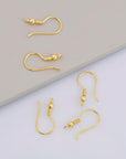 24K Gold Vermeil Ear Wires, 24K Gold Plated Earring Hooks, 925 Silver Ball Ear Wires, Earrings Making Supply, Jewelry Making Findings, VM39