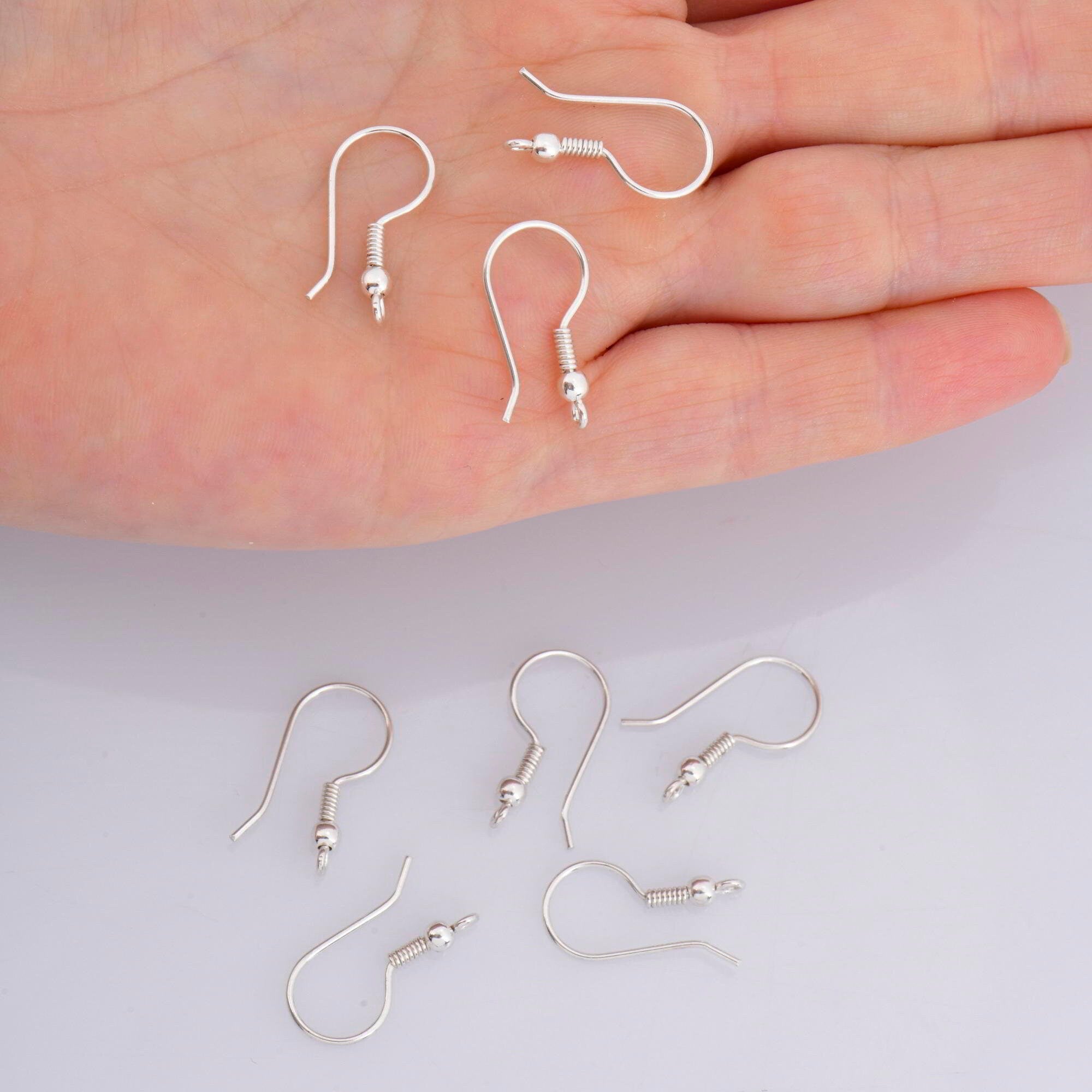 925 Sterling Silver Ear Wires, Solid Silver Earring Hooks, SilverB all Ear Wires, Earrings Making Supply, Jewelry Making Findings, M39