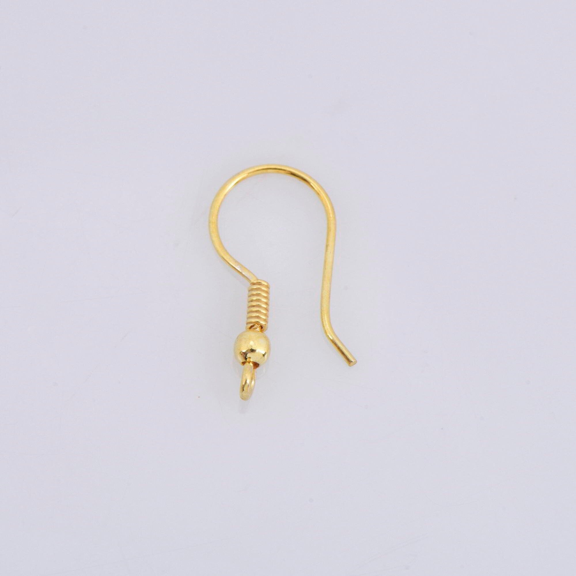 24K Gold Vermeil Ear Wires, 24K Gold Plated Earring Hooks, 925 Silver Ball Ear Wires, Earrings Making Supply, Jewelry Making Findings, VM39