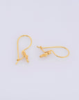 24K Gold Vermeil Ear Wires, 24K Gold Plated Earring Hooks, 925 Silver Flower Ear Wires, Earring Making Supply, Jewelry Making Findings, VM40