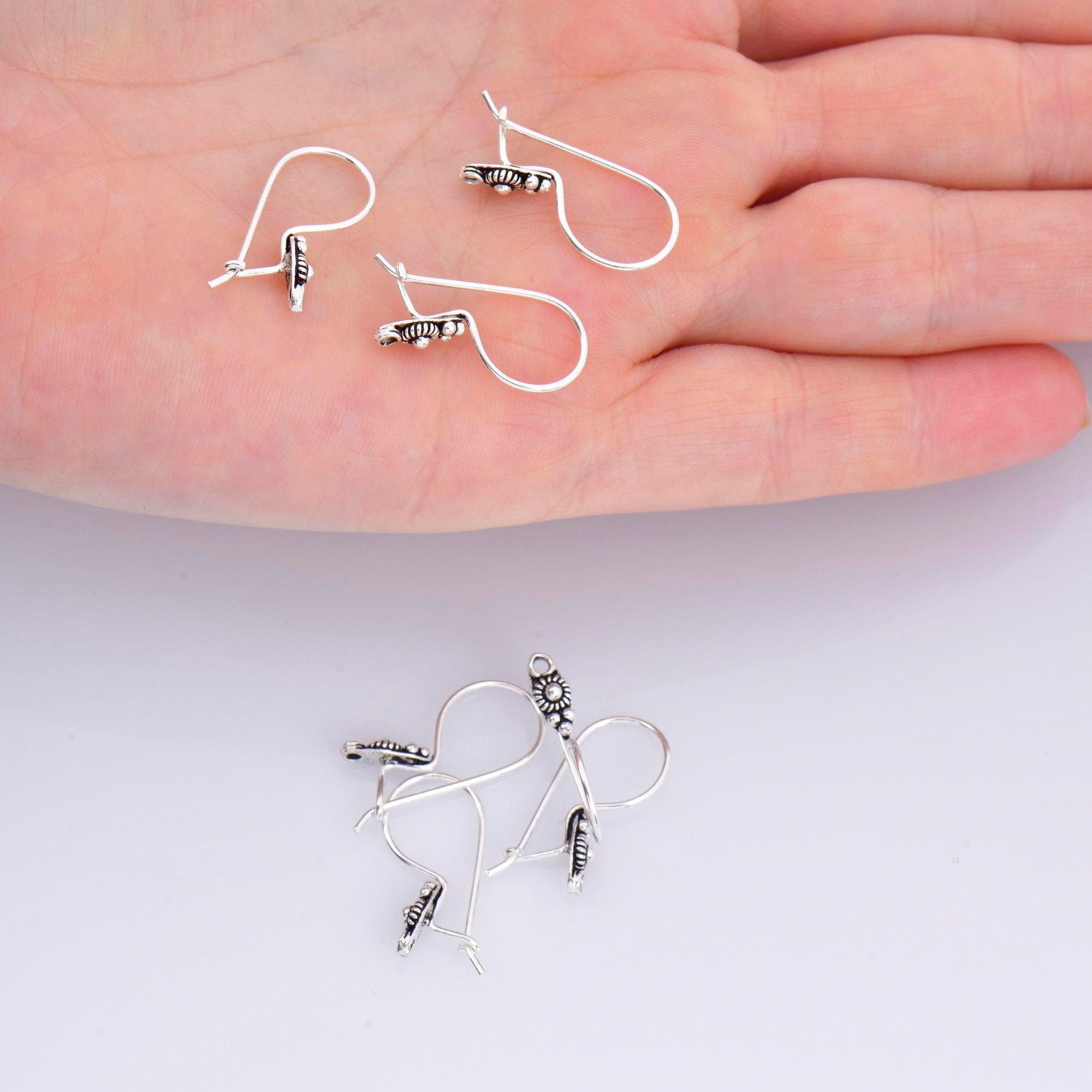 24K Gold Vermeil & 925 Sterling Silver Ear Wires, Earring Hooks, Flower Ear Wires, Earrings Making Supply, Jewelry Findings, M40/VM40