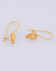 24K Gold Vermeil Ear Wires, 24K Gold Plated Earring Hooks, 925 Silver Flower Ear Wires, Earring Making Supply, Jewelry Making Findings, VM41