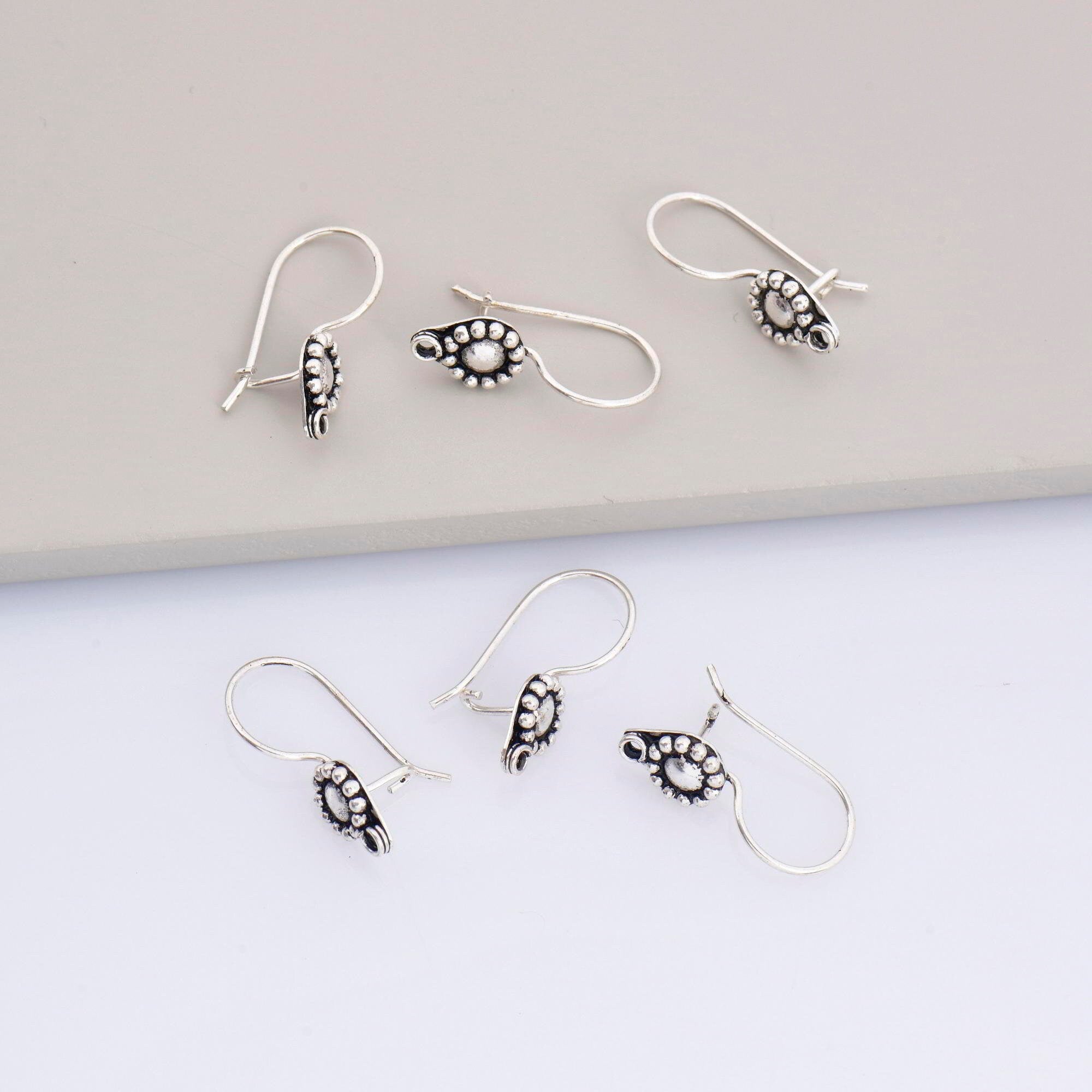 24K Gold Vermeil and 925 Sterling Silver Ear Wires, Earring Hooks, Flower Ear Wires, Earrings Making Supply, Jewelry Findings, M41/VM41