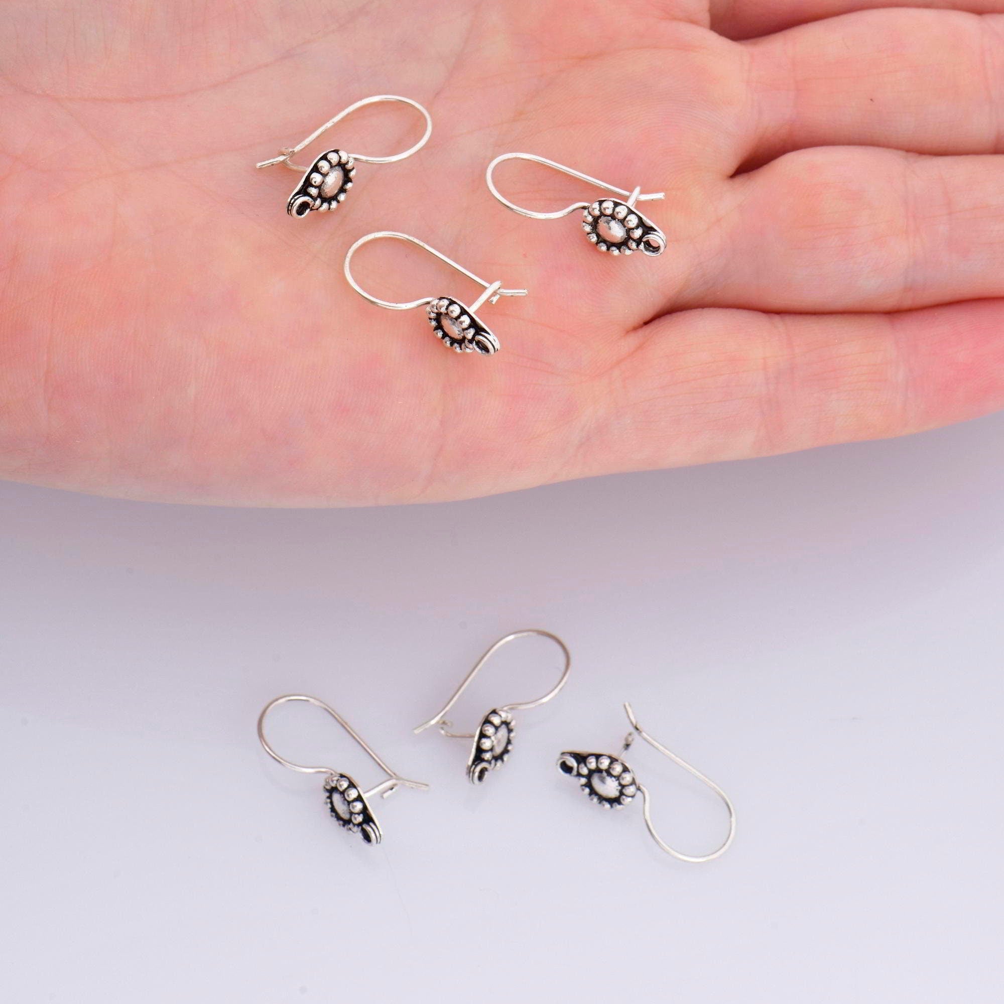 24K Gold Vermeil and 925 Sterling Silver Ear Wires, Earring Hooks, Flower Ear Wires, Earrings Making Supply, Jewelry Findings, M41/VM41