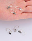 24K Gold Vermeil and 925 Sterling Silver Ear Wires, Earring Hooks, Flower Ear Wires, Earrings Making Supply, Jewelry Findings, M41/VM41