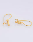 24K Gold Vermeil Ear Wires, 24K Gold Plated Earring Hooks, 925 Silver Flower Ear Wires, Earring Making Supply, Jewelry Making Findings, VM42