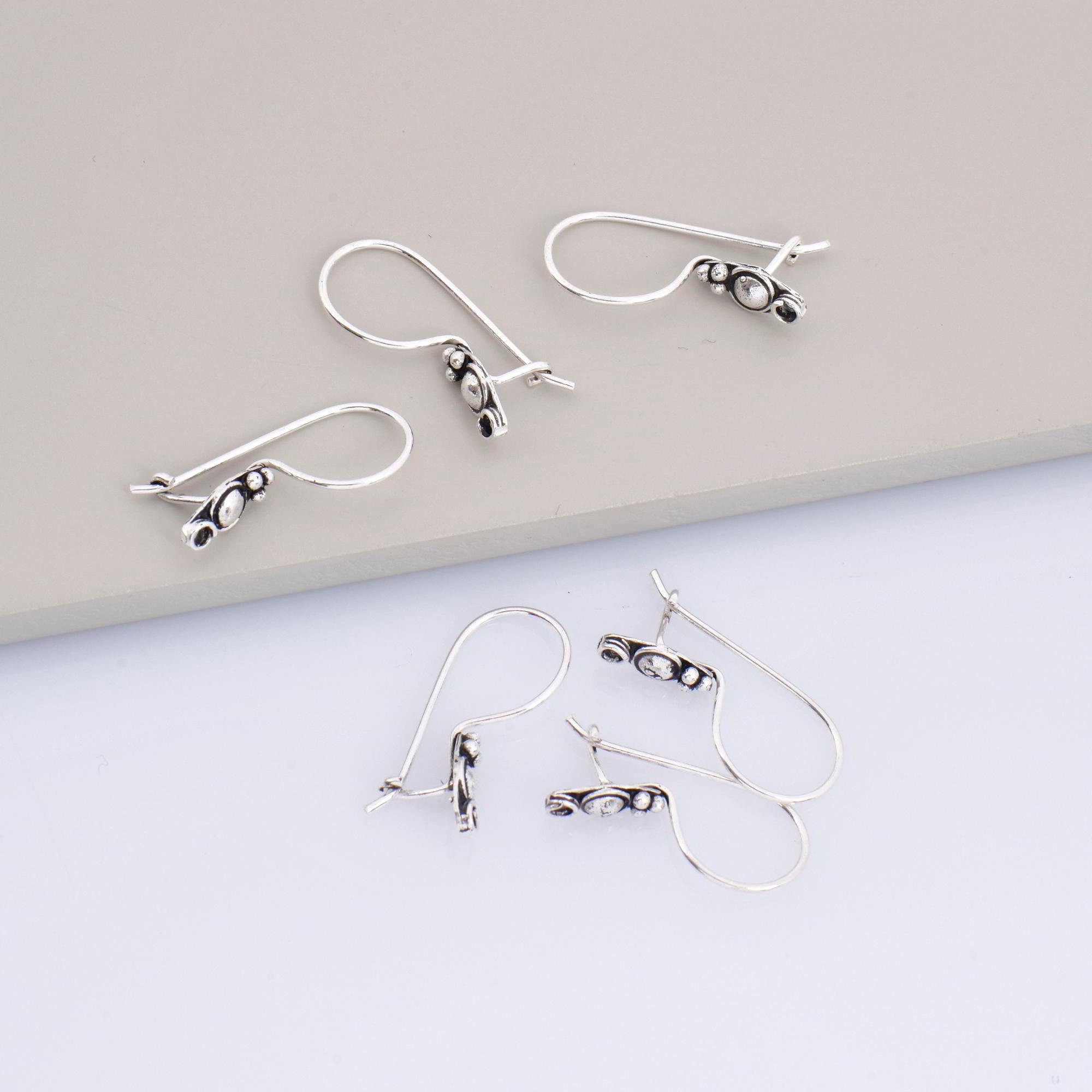 24K Gold Vermeil & 925 Sterling Silver Ear Wires, Earring Hooks, Flower Ear Wires, Earrings Making Supply, Jewelry Findings, M42/VM42