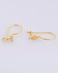 24K Gold Vermeil Flower Ear Wires, 24K Gold Plated Earring Hooks, 925 Silver Ear Wires, Earring Making Supply, Jewelry Making Findings, VM43