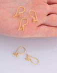 24K Gold Vermeil Flower Ear Wires, 24K Gold Plated Earring Hooks, 925 Silver Ear Wires, Earring Making Supply, Jewelry Making Findings, VM43