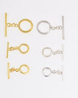 24K Gold Vermeil & 925 Silver Toggle Clasps, Silver Toggle Clasp, Plated Plain Toggle Clasp Set, Jewelry Supply, Jewelry Findings, M/VM58