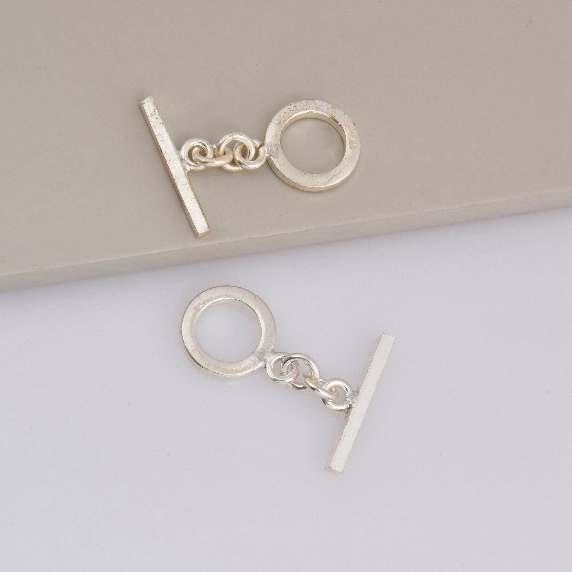 925 Silver Toggle Clasps, Solid Silver Toggle Clasp, Silver Plain Toggle Clasp Set, Jewelry Making Supplies, Jewelry Findings, M58A-C