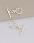 925 Silver Toggle Clasps, Solid Silver Toggle Clasp, Silver Plain Toggle Clasp Set, Jewelry Making Supplies, Jewelry Findings, M58A-C