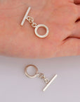 925 Silver Toggle Clasps, Solid Silver Toggle Clasp, Silver Plain Toggle Clasp Set, Jewelry Making Supplies, Jewelry Findings, M58A-C