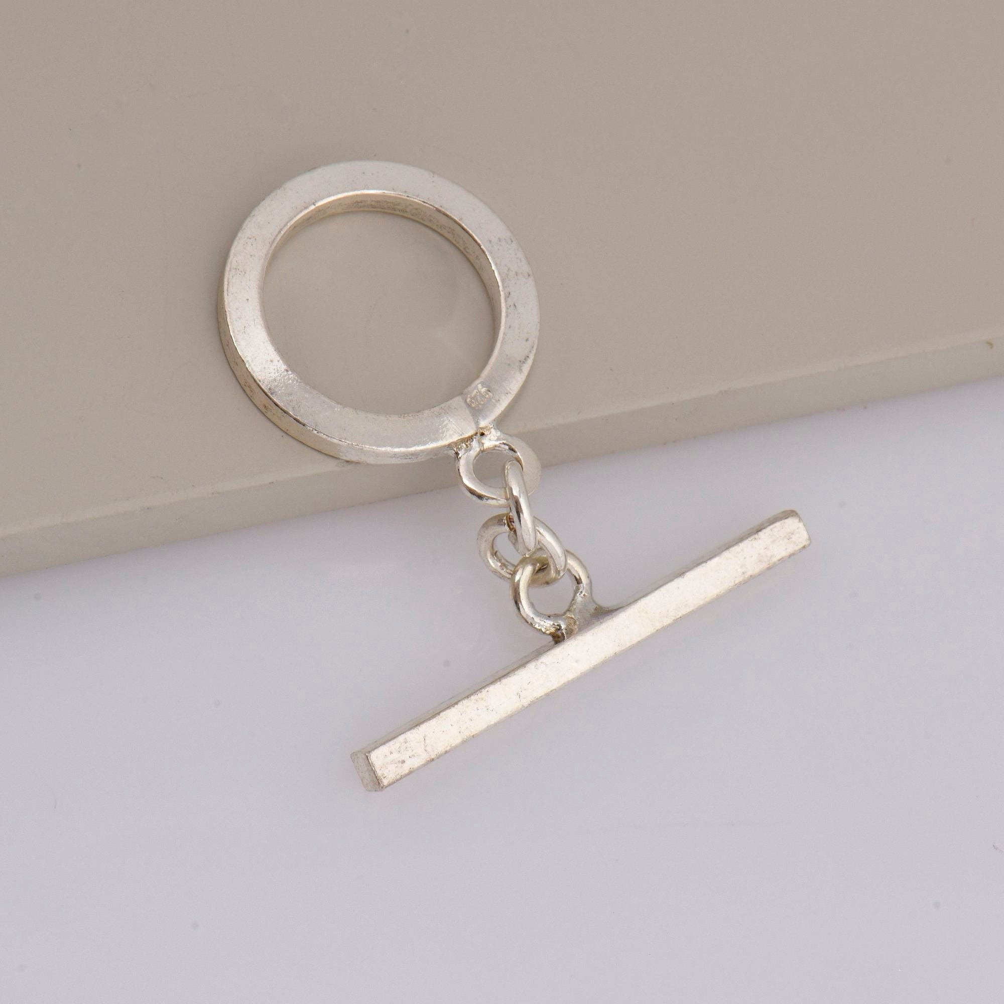 925 Sterling Silver Toggle Clasps, Solid Silver Toggle Clasp, Silver Plain Toggle Clasp Set, Jewelry Making Supplies, Jewelry Findings, M58C