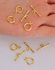 24K Gold Vermeil Toggle Clasps, 925 Solid Silver Toggle Clasp, Gold Plated Plain Toggle Clasp Set, Jewelry Supply, Jewelry Findings, VM59B