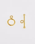 24K Gold Vermeil Toggle Clasps, 925 Solid Silver Toggle Clasp, Gold Plated Plain Toggle Clasp Set, Jewelry Supply, Jewelry Findings, VM59B
