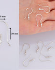 925 Sterling Silver Ear Wires, Solid Silver Earring Hooks, SilverB all Ear Wires, Earrings Making Supply, Jewelry Making Findings, M39