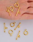 24K Gold Vermeil Toggle Clasps, 925 Solid Silver Toggle Clasp, Gold Plated Plain Toggle Clasp Set, Jewelry Supply, Jewelry Findings, VM59A-E