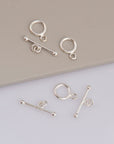 925 Sterling Silver Toggle Clasps, Solid Silver Toggle Clasp, Silver Plain Toggle Clasp Set, Jewelry Supplies, Jewelry Findings, M59A-E