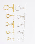 24K Gold Vermeil & 925 Silver Toggle Clasps, Silver Toggle Clasp, Plated Plain Toggle Clasp Set, Jewelry Supply, Jewelry Findings, VM59A-E