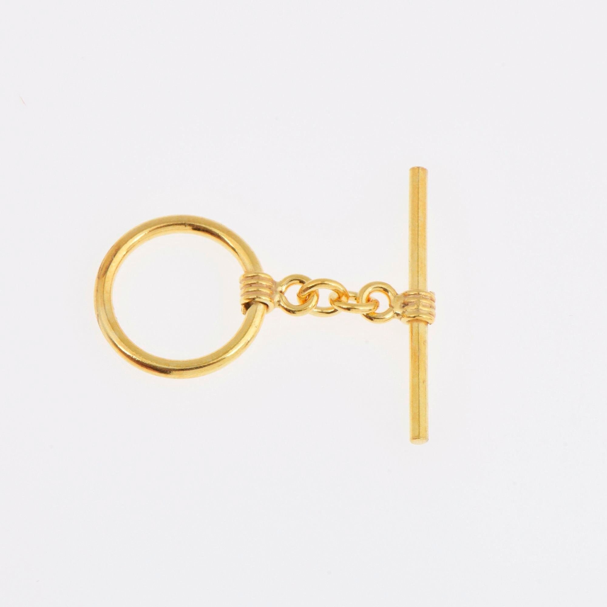 24K Gold Vermeil Toggle Clasps, 925 Solid Silver Toggle Clasp, Gold Plated Antique Toggle Clasp Set, Jewelry Supply, Jewelry Findings, VM60A