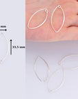 24K Gold Vermeil & 925 Sterling Silver 34 mm V Shape Ear Wires w Open Loop, Earring Hooks, Earring Making Supply, Findings, VM49B - M49B