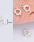 925 Sterling Silver Spring Ring Clasp, Solid Silver Spring Clasps with Open Loop, Silver Trigger Spring Clasp, Jewelry Making Findings, M53A