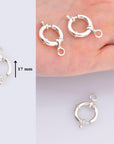 925 Sterling Silver Spring Ring Clasp, Solid Silver Spring Clasps with Open Loop, Silver Trigger Spring Clasp, Jewelry Making Findings, M53C