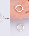 925 Sterling Silver Spring Ring Clasp, Solid Silver Spring Clasps with Open Loop, Silver Trigger Spring Clasp, Jewelry Making Findings, M53D