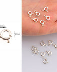 925 Sterling Silver Round Clasps, Solid Silver Round Trigger Clasp, Silver Round Spring Clasp, Jewelry Making Supply, Jewelry Findings, M56A