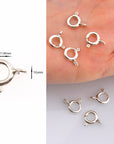 925 Sterling Silver Round Clasps, Solid Silver Round Trigger Clasp, Silver Round Spring Clasp, Jewelry Making Supply, Jewelry Findings, M56D