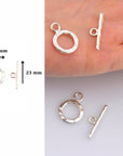 925 Silver Toggle Clasps, Solid Silver Toggle Clasp, Silver Plated Organic Toggle Clasp Set, Jewelry Supply, Jewelry Findings, M57B