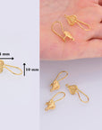 24K Gold Vermeil & 925 Silver Heart Shape Ear Wires, Earring Hooks, Ear Wires, Earrings Making Supply, Jewelry Findings, M46/VM46