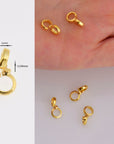 24K Gold Vermeil Bails with Open Loop, Gold Plated Open Loop Bails, 925 Smooth Silver Connector Bails, Bail Charms, Jewelry Findings, VM30B