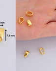 24K Gold Vermeil Simple Bails, Gold Plated Pinch Bails, 925 Solid Silver Plain Bails, Bail Charms, Findings For Jewelry Making, VM32