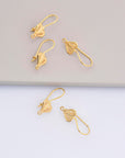 24K Gold Vermeil & 925 Silver Heart Shape Ear Wires, Earring Hooks, Ear Wires, Earrings Making Supply, Jewelry Findings, M46/VM46