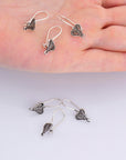 24K Gold Vermeil & 925 Silver Heart Shape Ear Wires, Earring Hooks, Ear Wires, Earrings Making Supply, Jewelry Findings, M46/VM46