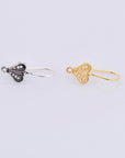 24K Gold Vermeil & 925 Silver Heart Shape Ear Wires, Earring Hooks, Ear Wires, Earrings Making Supply, Jewelry Findings, M46/VM46