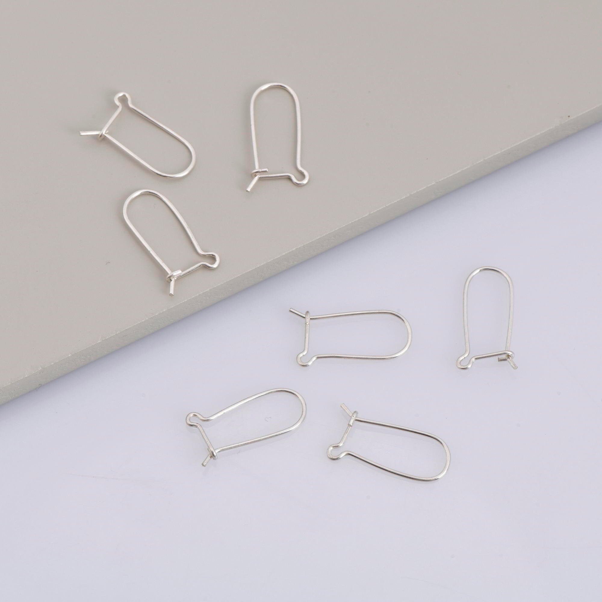 925 Sterling Silver Kidney Ear Wires, Solid Silver 6 pcs Earring Hooks, Silver Ear Wires, Earrings Making Supply, Jewelry Findings, M47