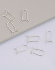 925 Sterling Silver Kidney Ear Wires, Solid Silver 6 pcs Earring Hooks, Silver Ear Wires, Earrings Making Supply, Jewelry Findings, M47
