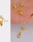 24K Gold Vermeil Bails with Open Loop, Gold Plated Open Loop Bails, 925 Smooth Silver Connector Bails, Bail Charms, Jewelry Findings,VM30A-C