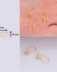 24K Gold Vermeil Flower Ear Wires, 24K Gold Plated Earring Hooks, 925 Silver Ear Wires, Earring Making Supply, Jewelry Making Findings, VM43