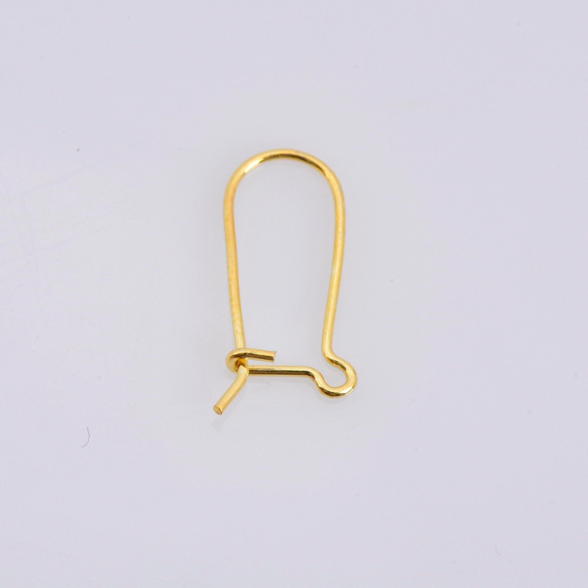 24K Gold Vermeil Kidney Ear Wires, 24K Gold Plated Kidney Earring Hooks, 925 Silver Ear Wires, Earring Making Supply, Jewelry Findings, VM47